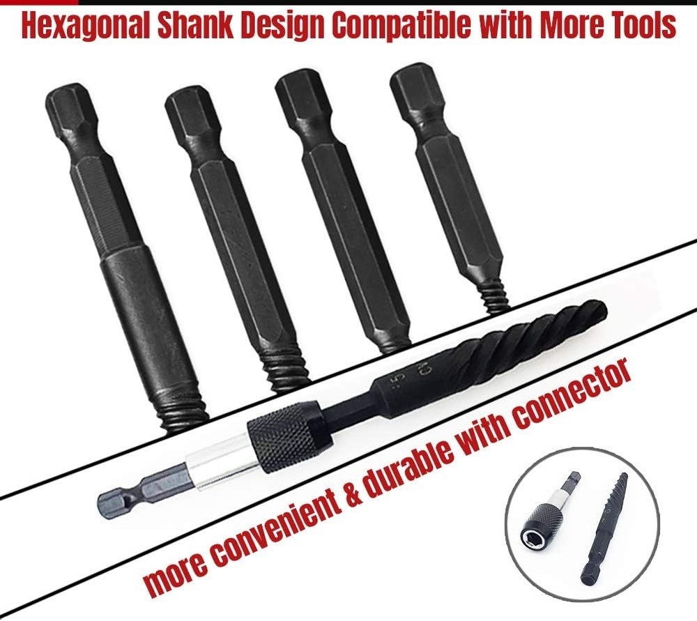 NORTOOLS 6 PCS Broken stud extractor kit Damaged onesize, 6 Pcs-coarse Thread