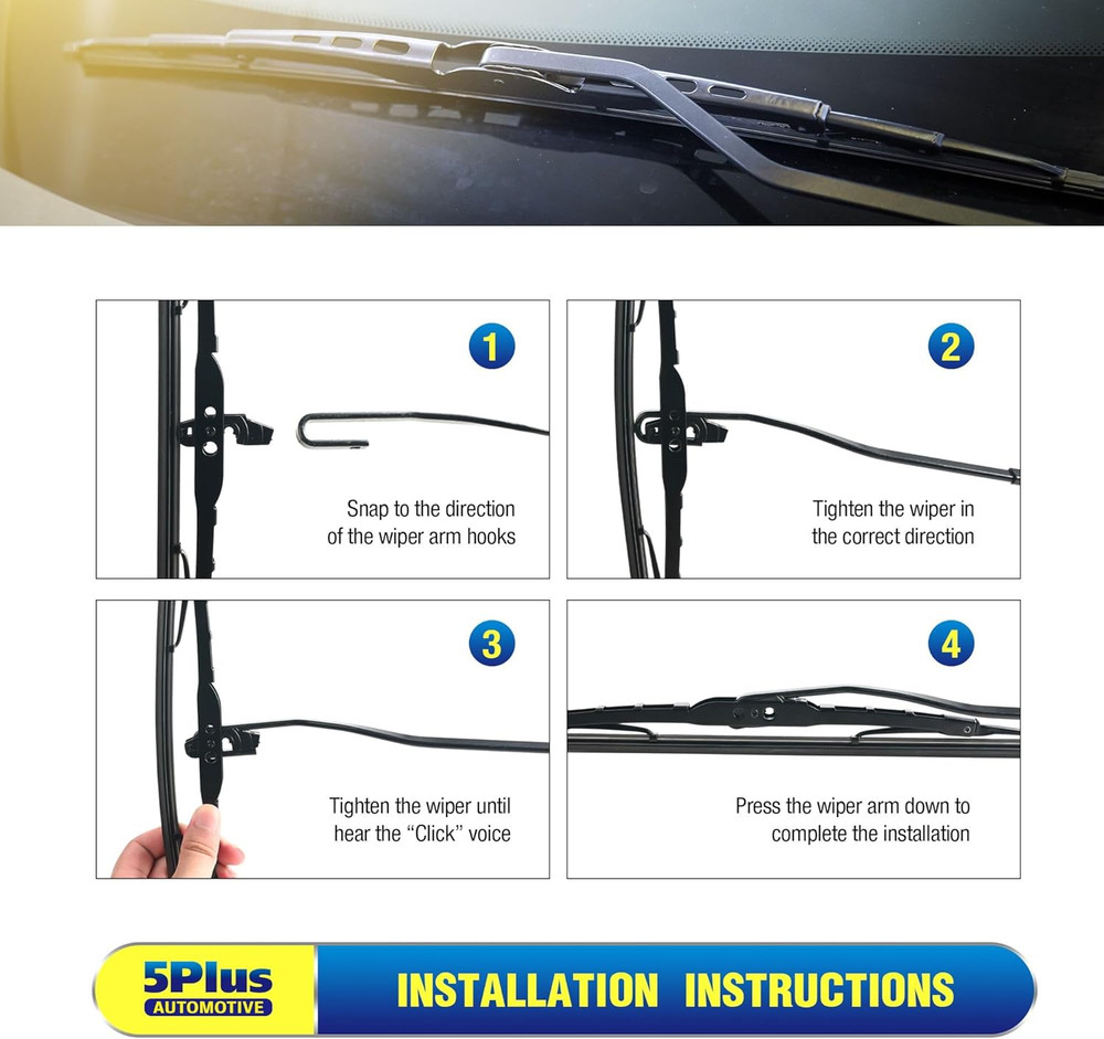 FOR Dodge Ram 1500 2 Pack 22"+22"+ Windshield Wipers - Replacement for 2010-2018