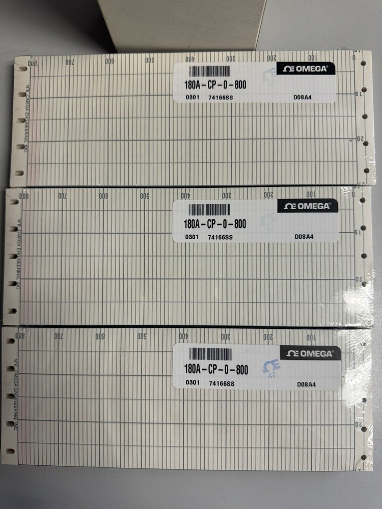 Omega 180A-CP-0-800 Linearized Chart Paper 3 Pack (item #143)