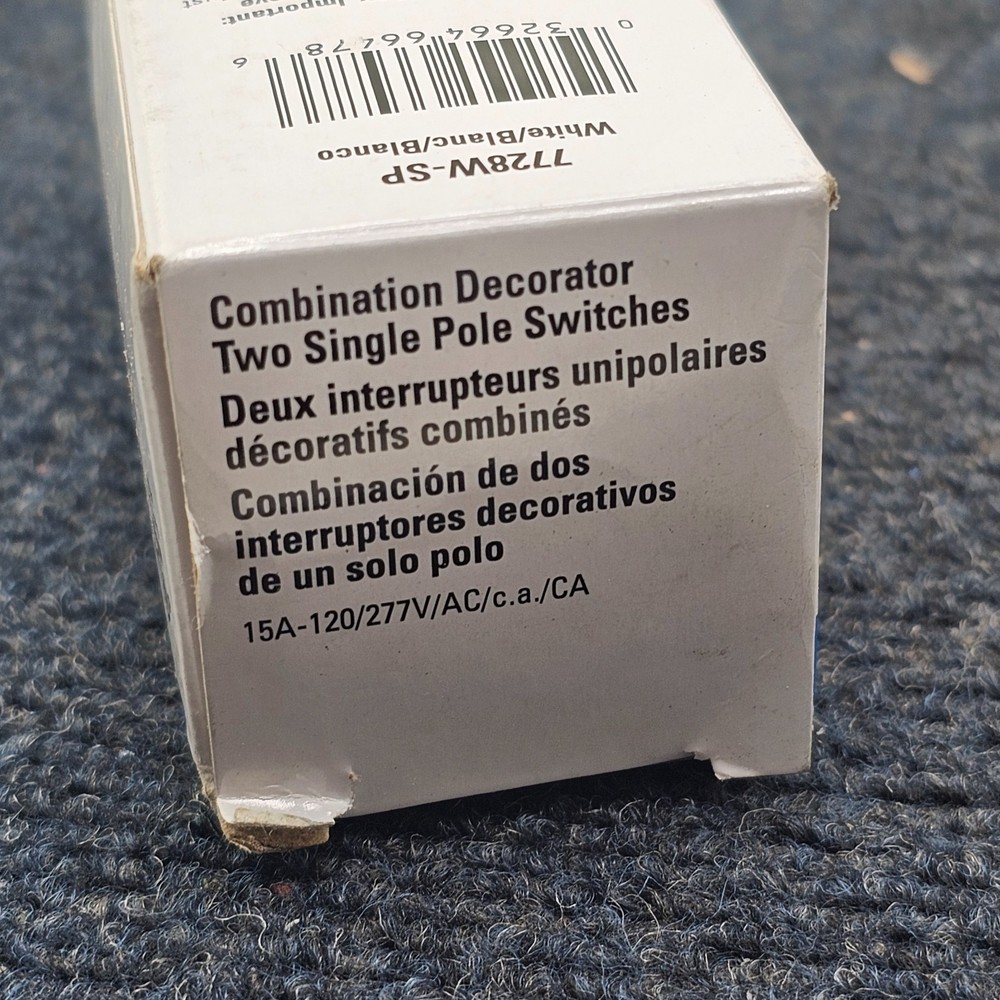 Eaton Wiring Devices 7728W-SP Decorator Duplex Combination Device White