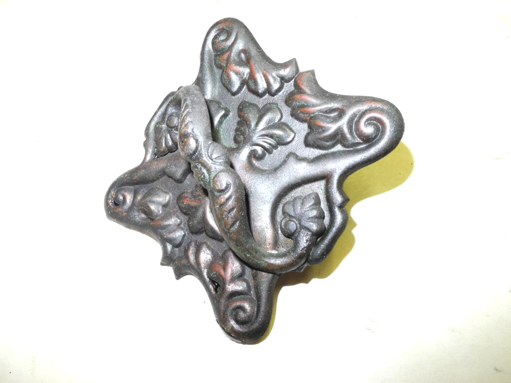 VINTAGE WHEELER & WILSON TREADLE SEWING MACHINE SOLID BRASS DRAWER PULLS, NICE