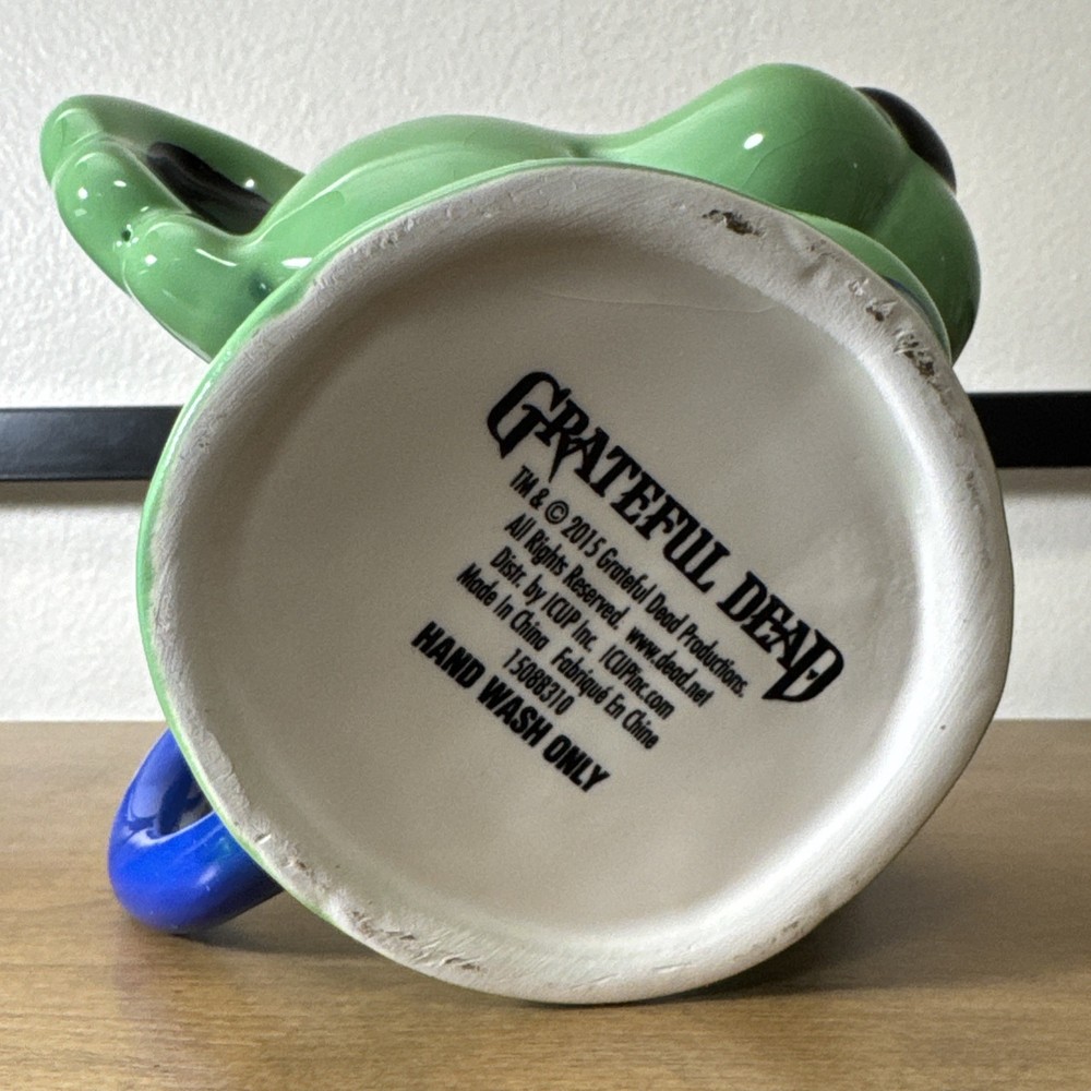 Grateful Dead Dancing Bear Molded Ceramic Mug Green 18oz
