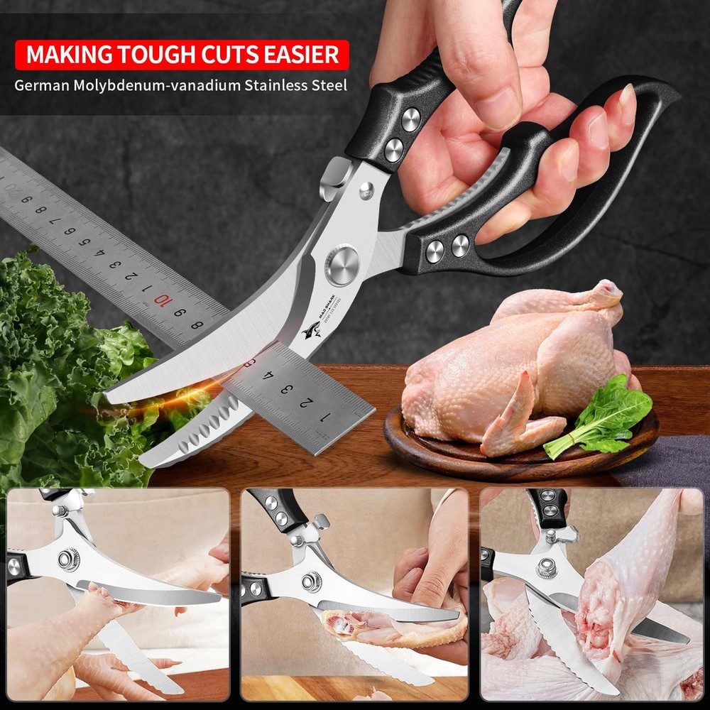 Professional Heavy Duty Poultry Shears - Kitchen Shears for Spatchcocking Chi...