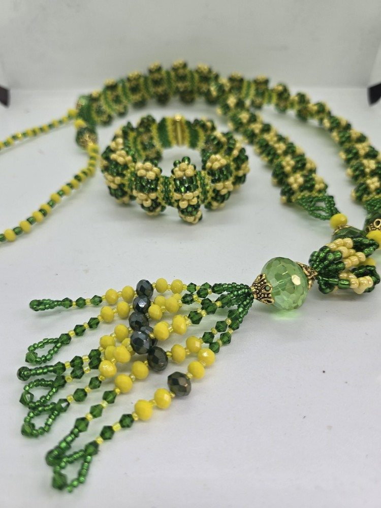 Set de collar e idde orisha Orula Deluxe Tejido