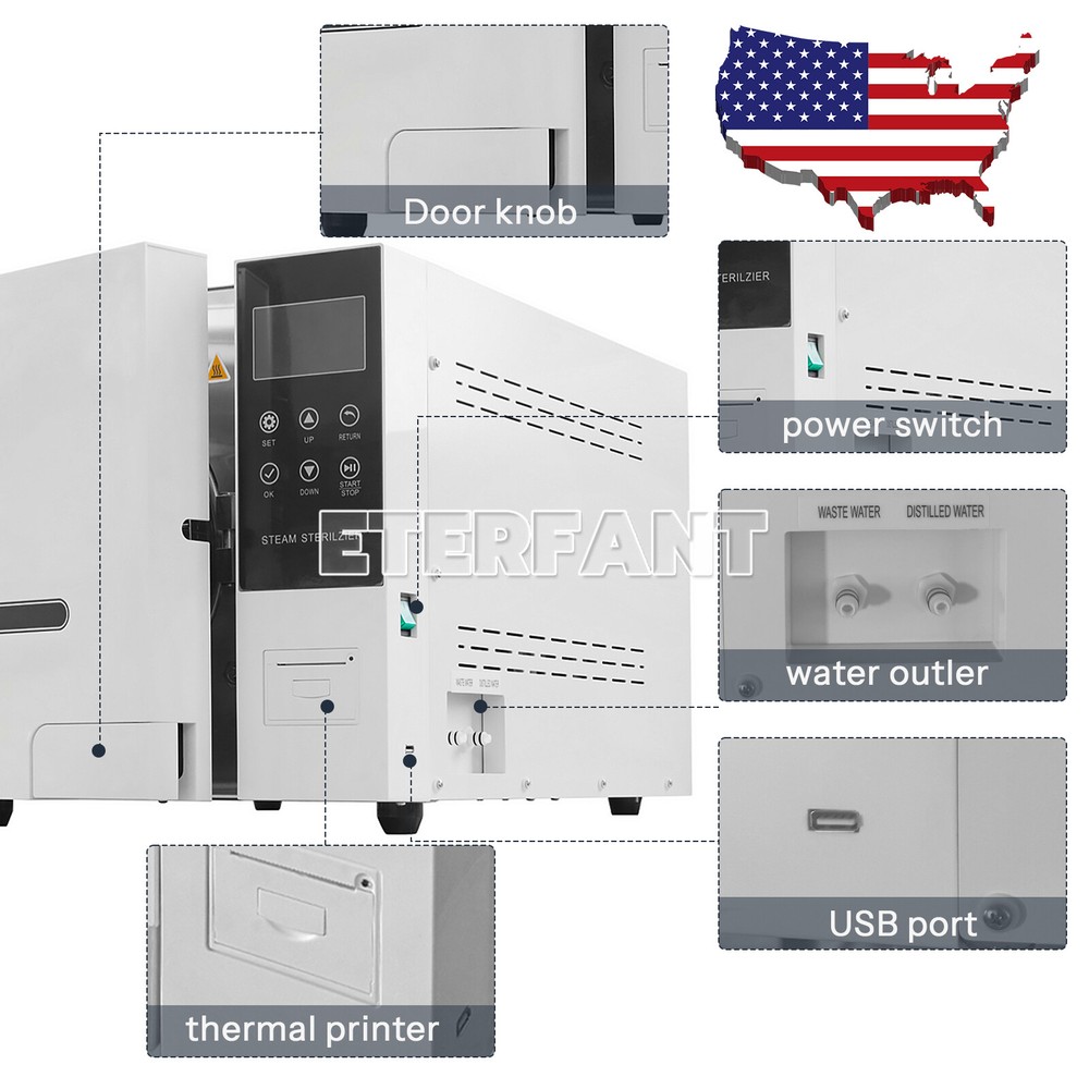 23/18L Dental Steam Sterilizer Drying Function/Medical Vacuum Autoclave+Printer