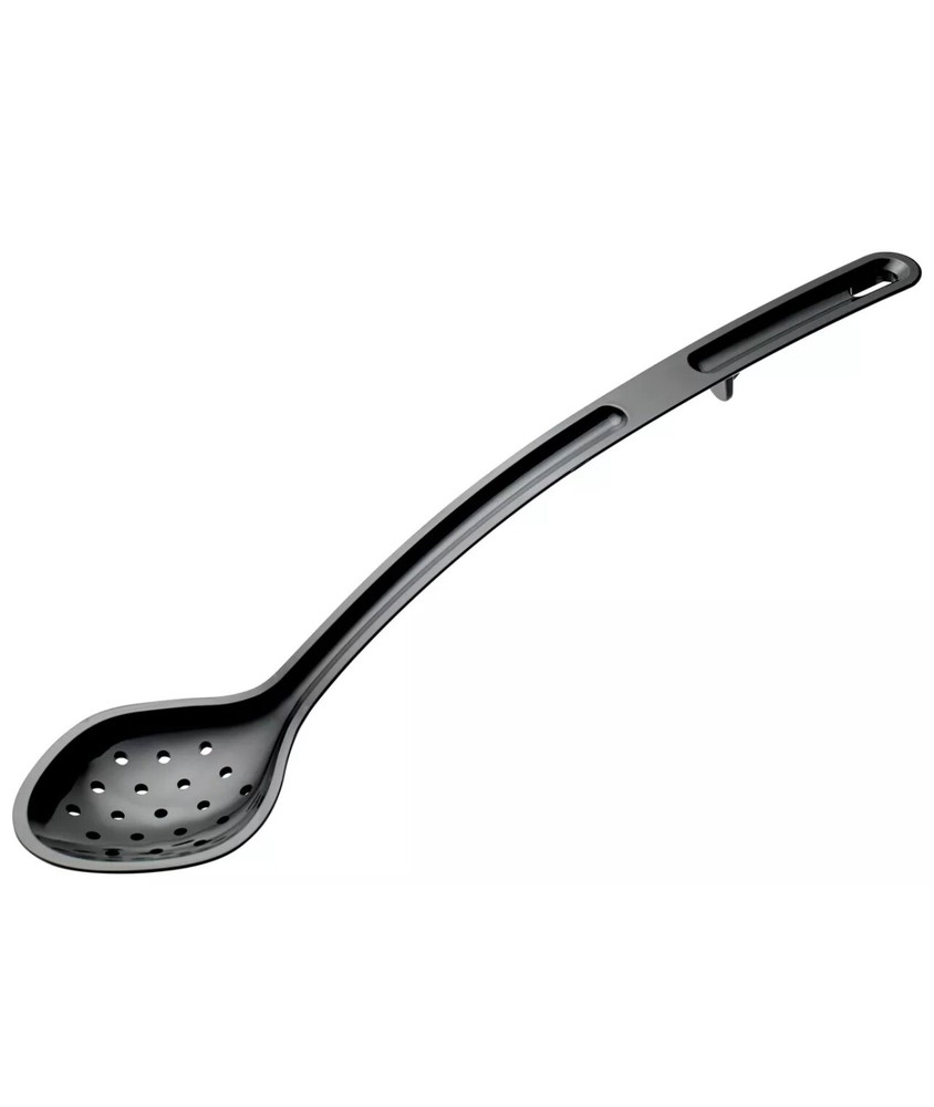 12pcs   15" Perforated Serving Spoon, Black, PC,