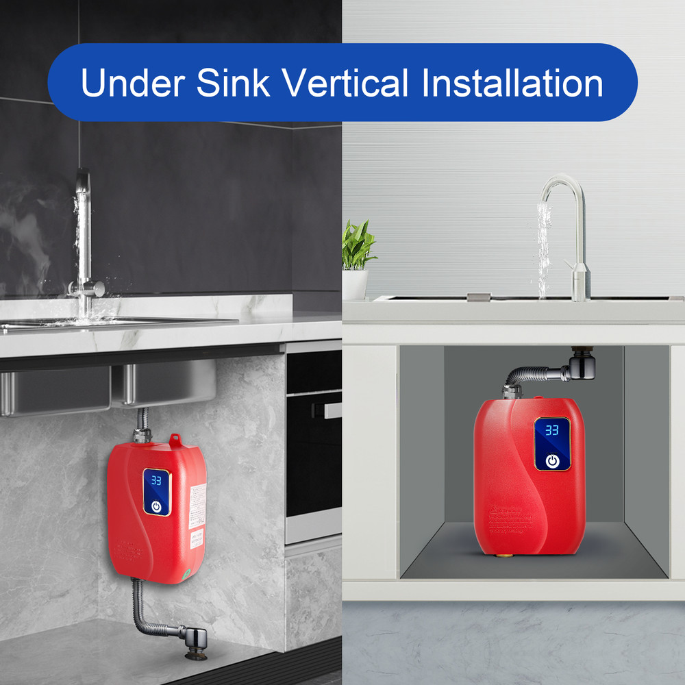 Mini Instant Electric Tankless Hot Water Heater Kitchen Under Sink Faucet