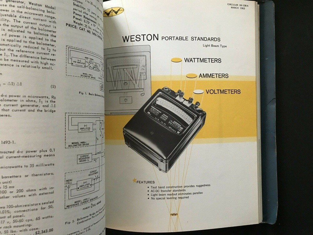 Weston Instruments Binder w/ Panel Instruments Meters Bulletins & Booklets