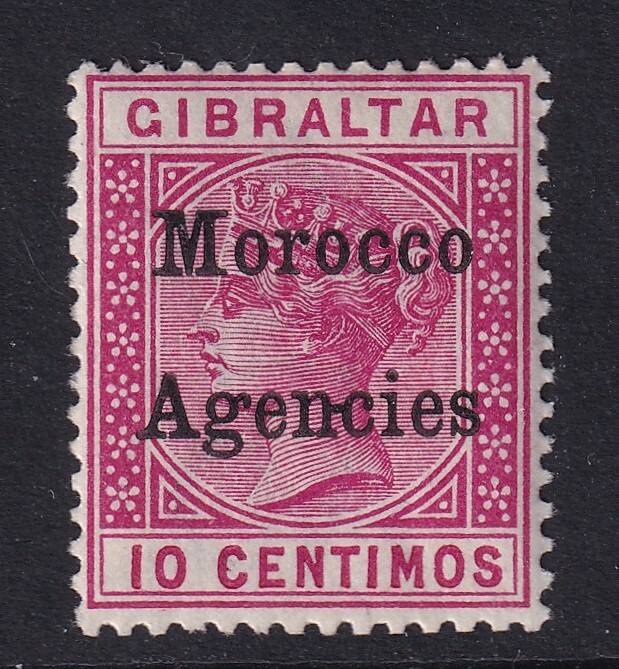 MOROCCO AGENCIES SG10c 1899 10c CARMINE + HYPHEN BETWEEN "nc" LIGHTLY MTD MINT
