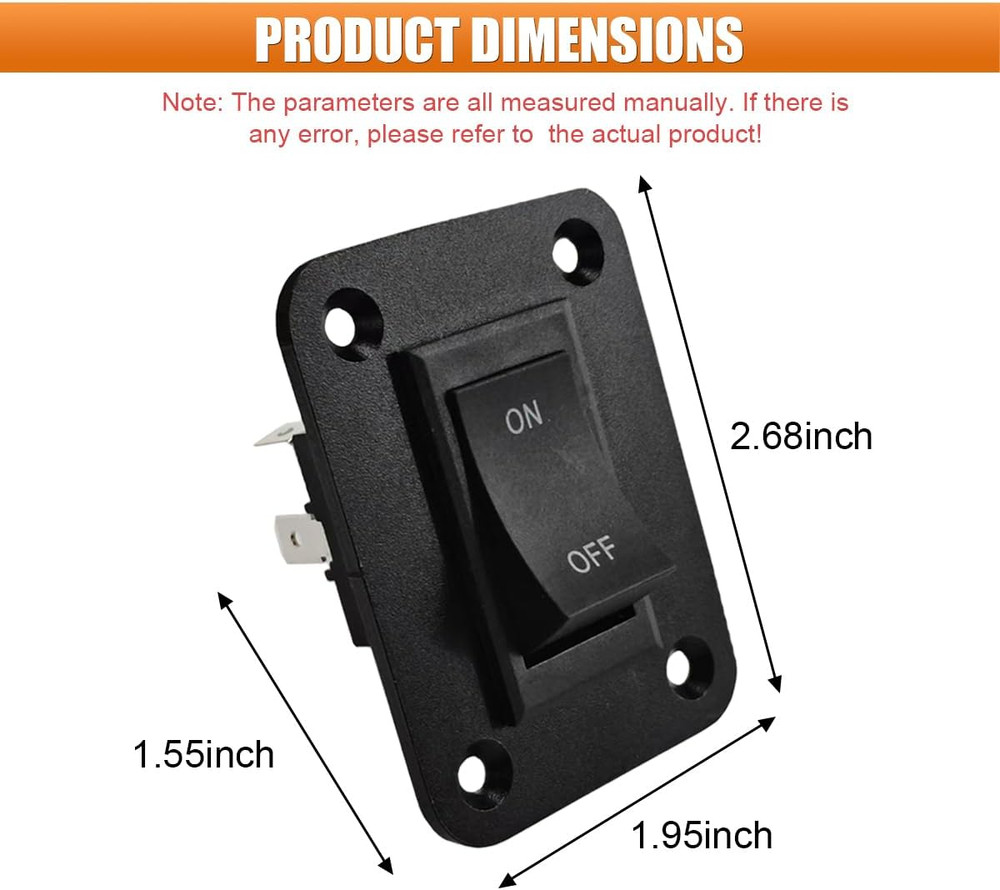 4 Pin Rocker Switch, 12V 20A DPST On-Off Switch Panel, Momentary Toggle Switch w
