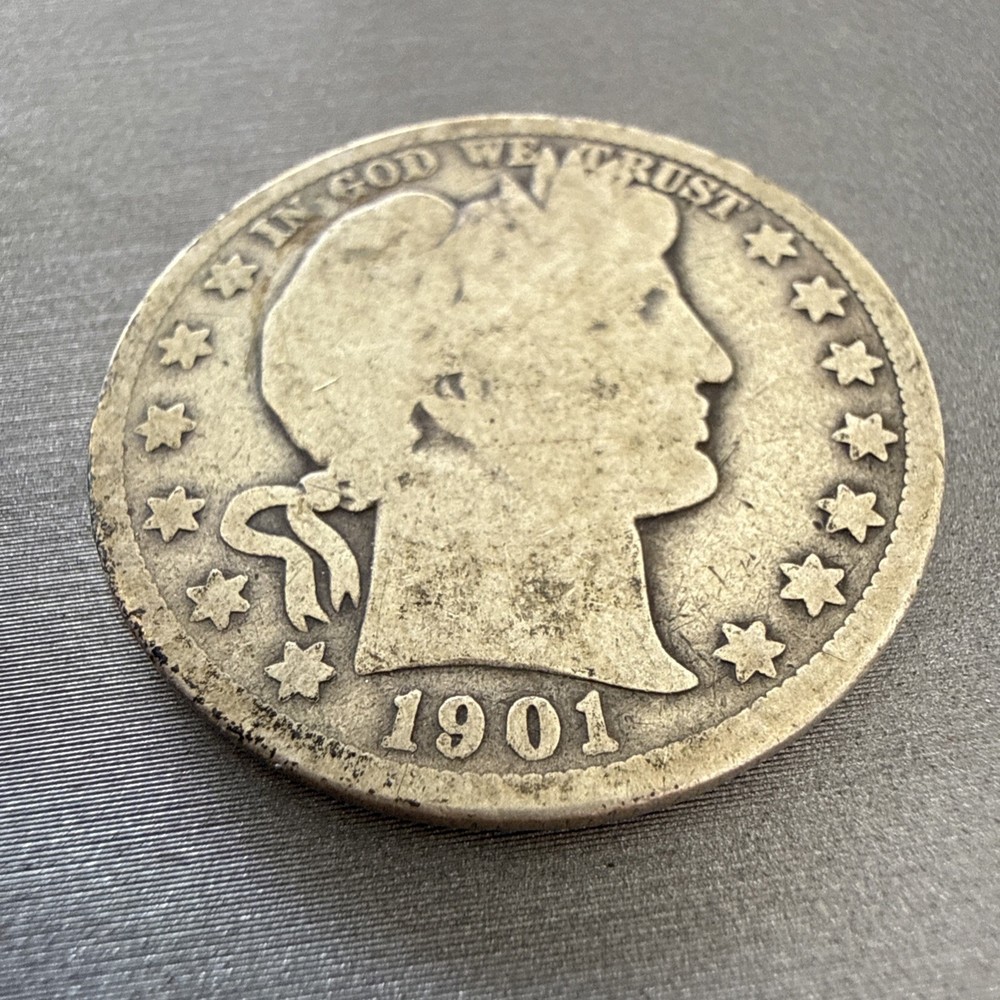 1901 O barber half dollar 50c