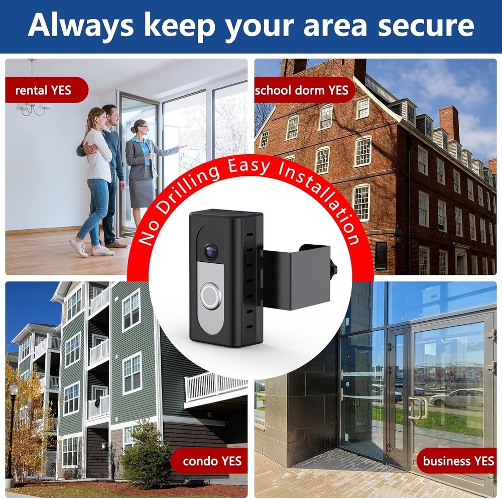 Secure Adjustable Doorbell Mount - Compatible with Ring & Blink Video Devices