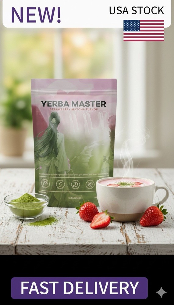 Yerba Mate Drink Mix 2PACK Bundle – Strawberry Matcha + Peach & Mango Infusion
