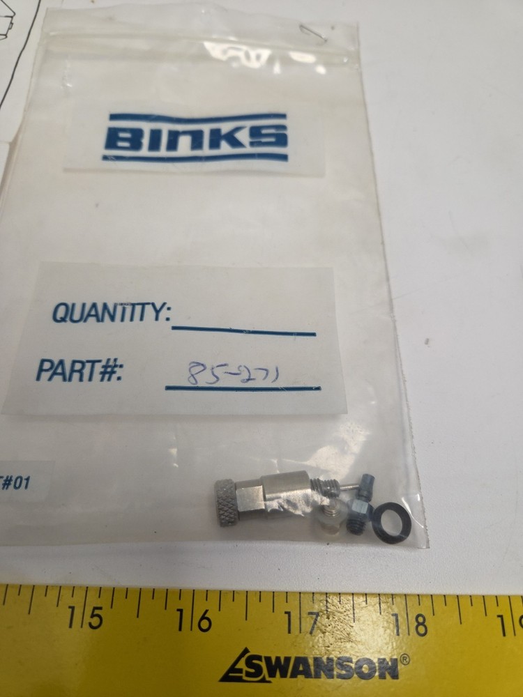 Binks 85-271 Vent Assembly Kit For HVLP Pressure Assisted Cups