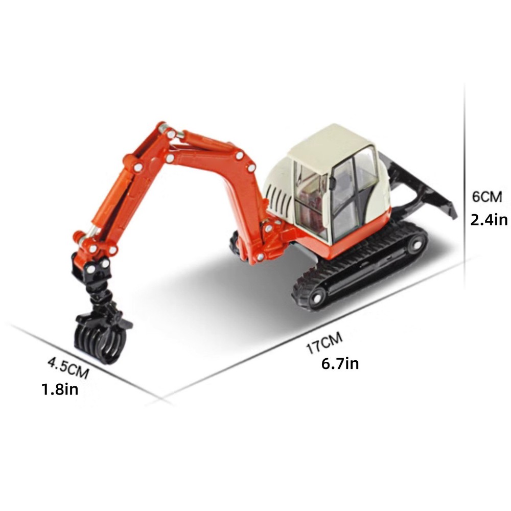 17cm Alloy 1/50 Tracked Wood Grabbers Construction Vehicle Simulation Model