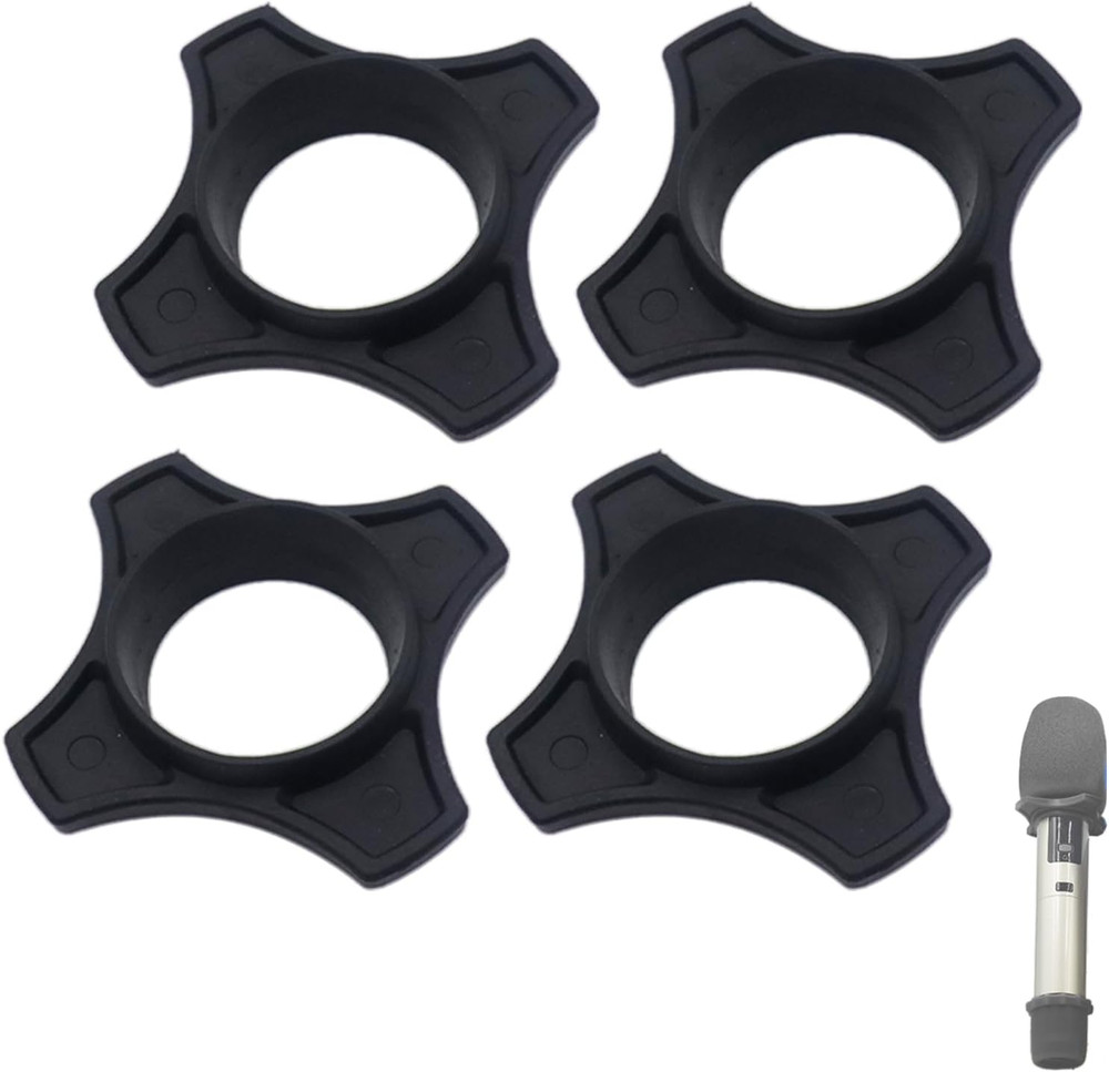 4 Pack Reusable Wireless Microphone Protection Rings, Anti-Rolling Silicone Hold