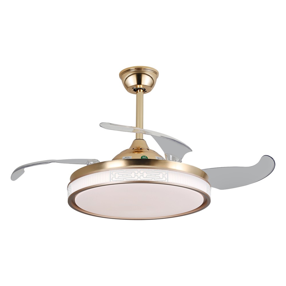 Indoor Ceiling Fan Light with Remote Control, Ceiling Fan Lamp for Bedroom