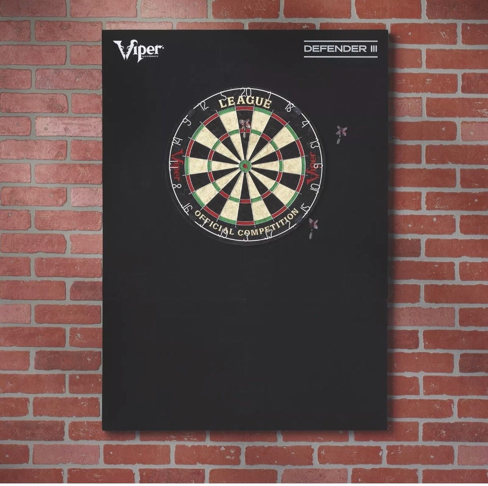 Defender III - 3 Dartboard Surround Wall Protector STEEL TIP DARTS 1” V-Foam Pad