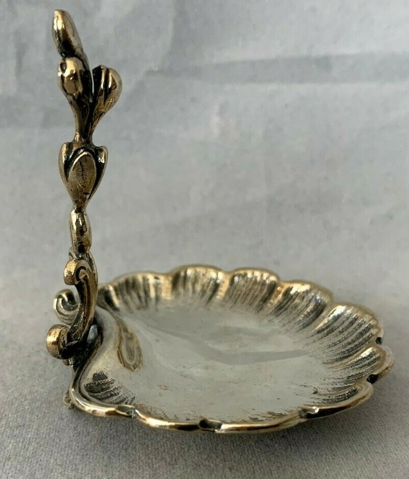 Vintage Buccellati 800 Silver Miniature Shell Shape Dish w/ Stand