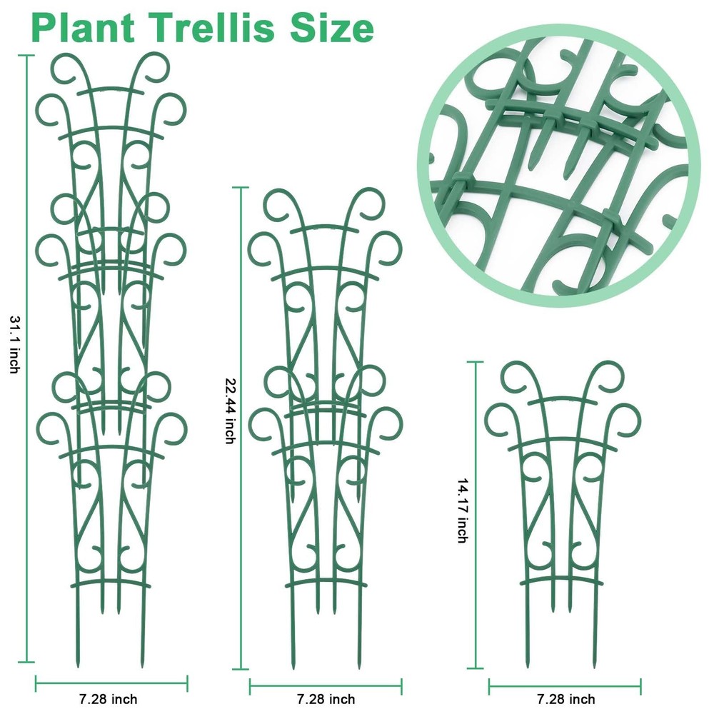 Plant Trellis for Potted Plants 4 Pack Stackable Climbing Support