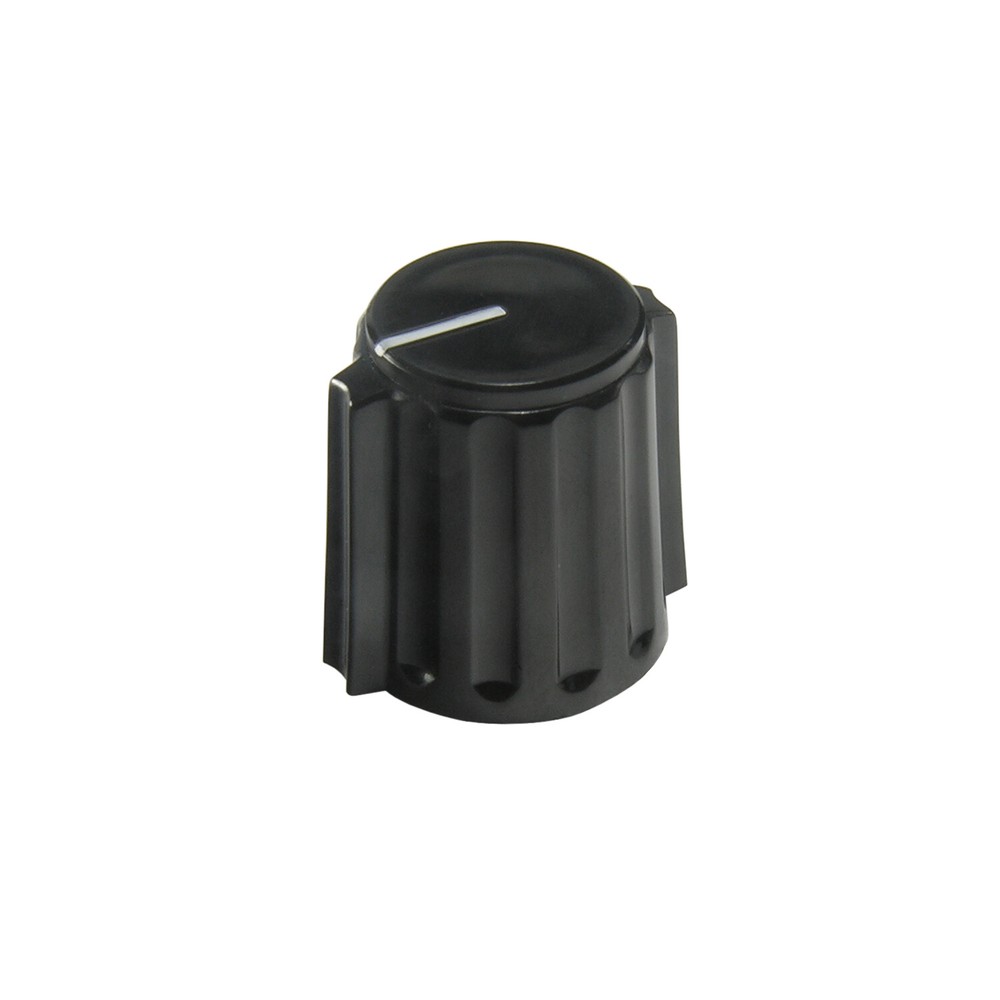 1/8" Shaft Black Pointer Knob Plastic Cap Brass Collet