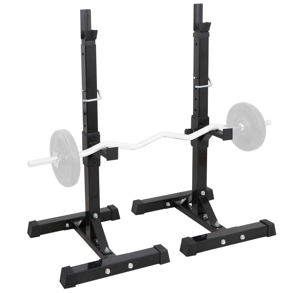 2PCS Squat Rack Adjustable 40"-66" Dumbbell Barbell Rack Bench Stand Max 550Lbs