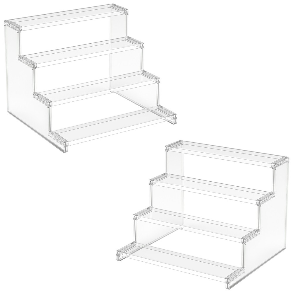 4 Tier Clear Cupcake Stand, 12 Inch Display Shelf , 2-Pack