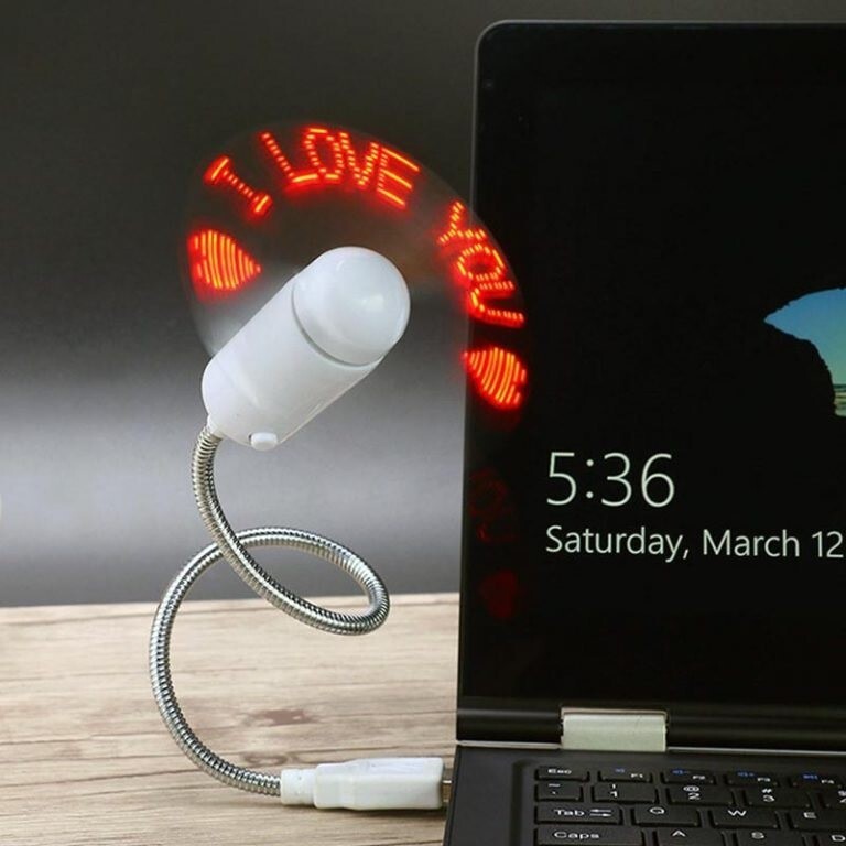 12" USB LED Fan Red Programmable Message