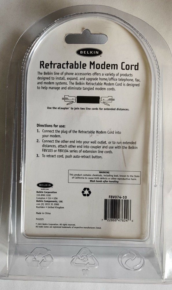 Belkin Retractable Modem Cord