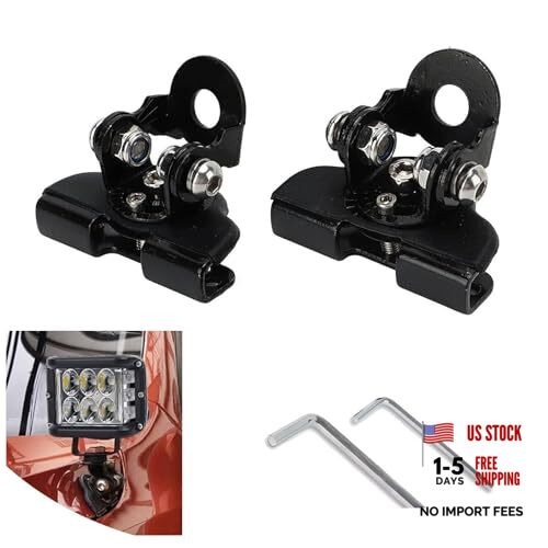 ijuicy Led Light Bar Mounting Brackets, Adjustable Hood Led Work 2 PCS Black