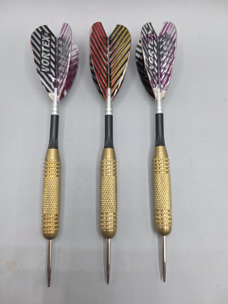 Vintage Brass Dart Set with Vortex Flights - 19g