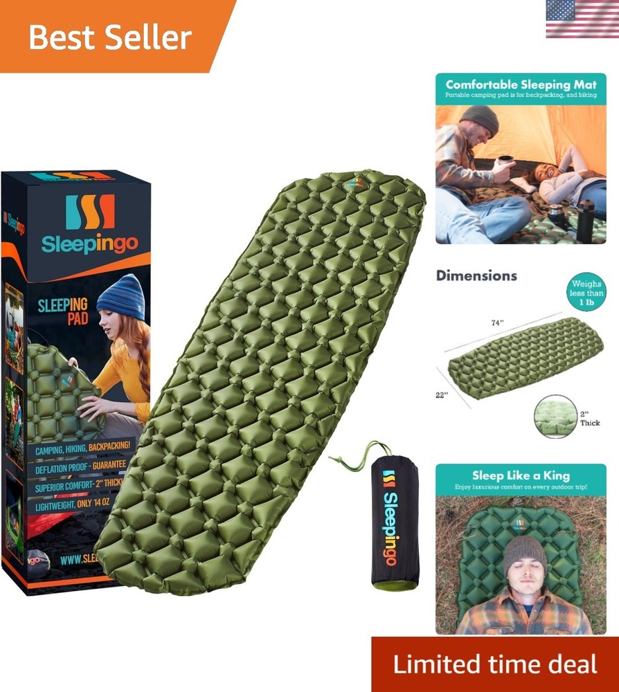 Inflatable Camping Sleeping Pad - Lightweight, Waterproof, and Easily Packable