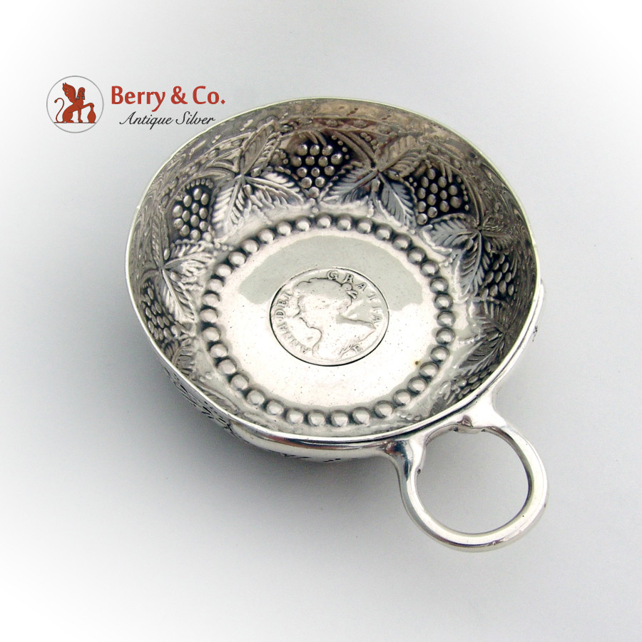 Continental Silver Taste Vin Grape Pattern Queen Anne Shilling 1700s
