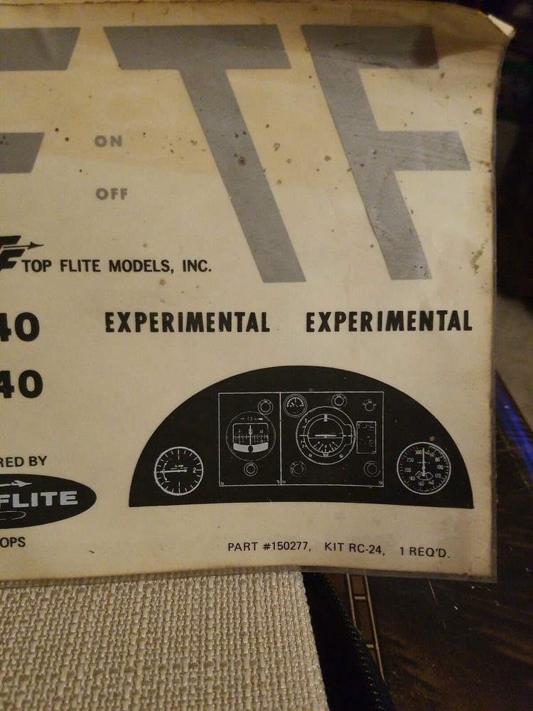 Vintage TOP FLITE HEADMASTER SPORT 40 DECALS