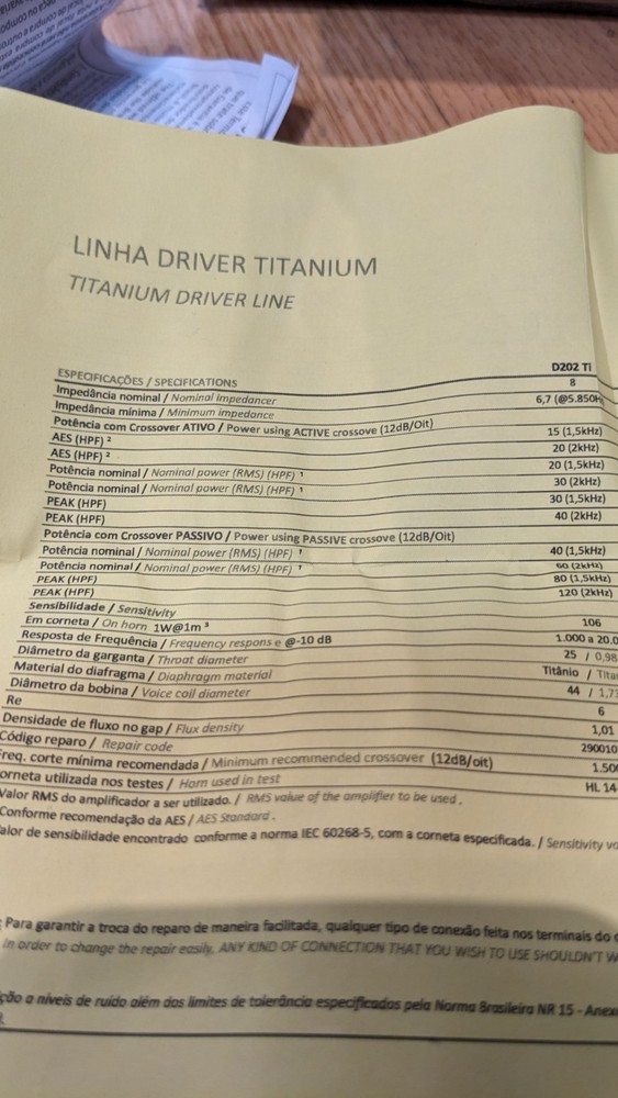 JBL Selenium D202TI 1-Inch 8-Ohm Titanium Compression Horn Driver