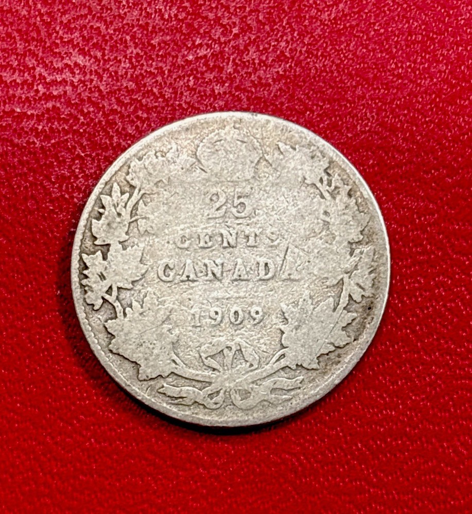 1909 Canada Silver! 25 Cents! ENN Coins