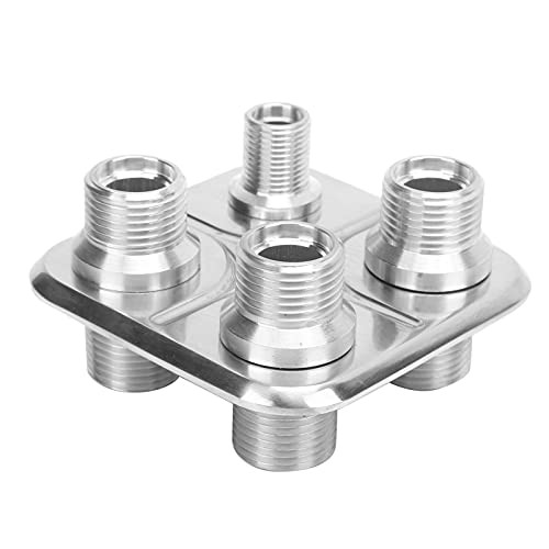 A/C Bulkhead, Car 4-Port Air Conditioning Bulkhead Hose Fitting Silver