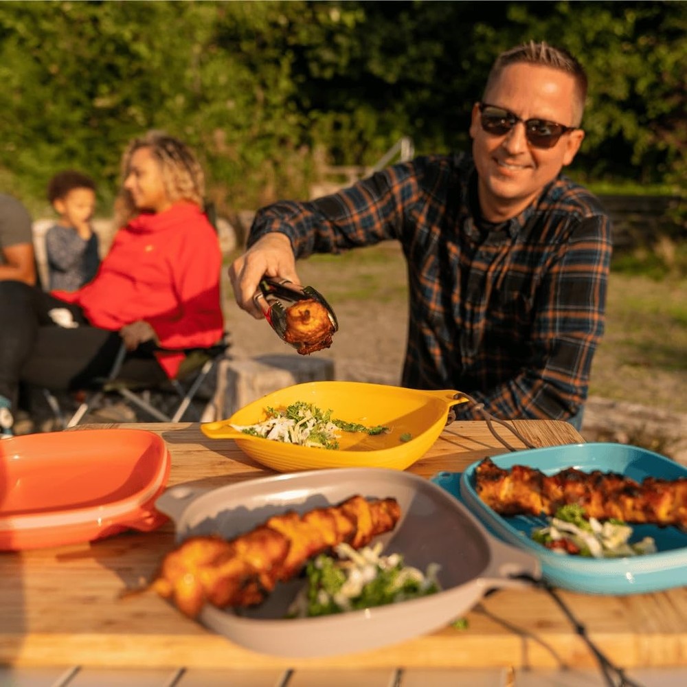 UCO 6-Pc Camping Mess Kit Bowl Plate Cup Switch Spork Bungee Tether