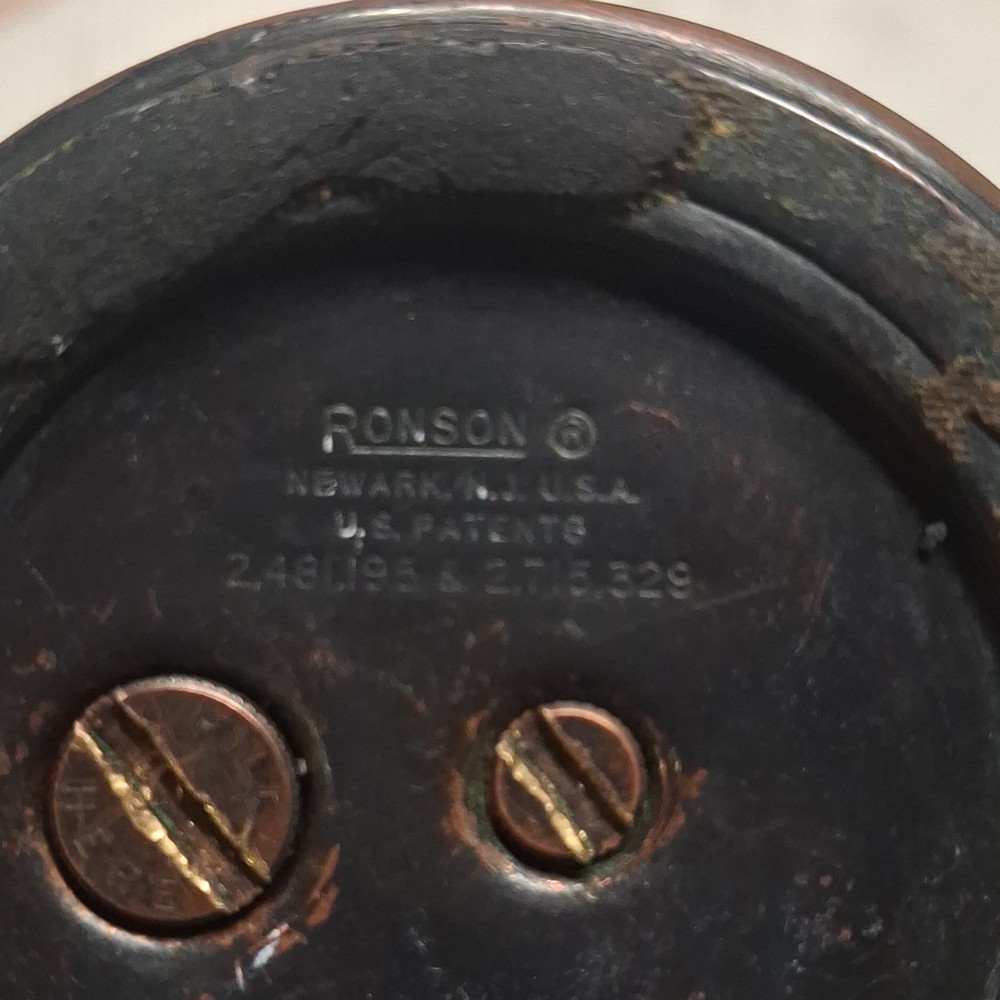 Ronson Vintage Table Lighter Copper Finish with Clover