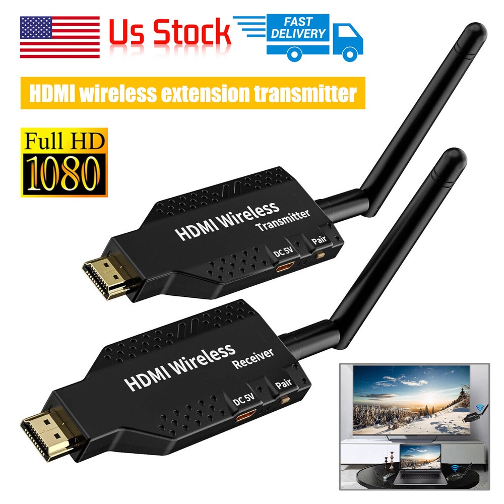 Wireless HDMI Extender Video Transmitter Receiver Screen Mirroring PC-To-TV 100m