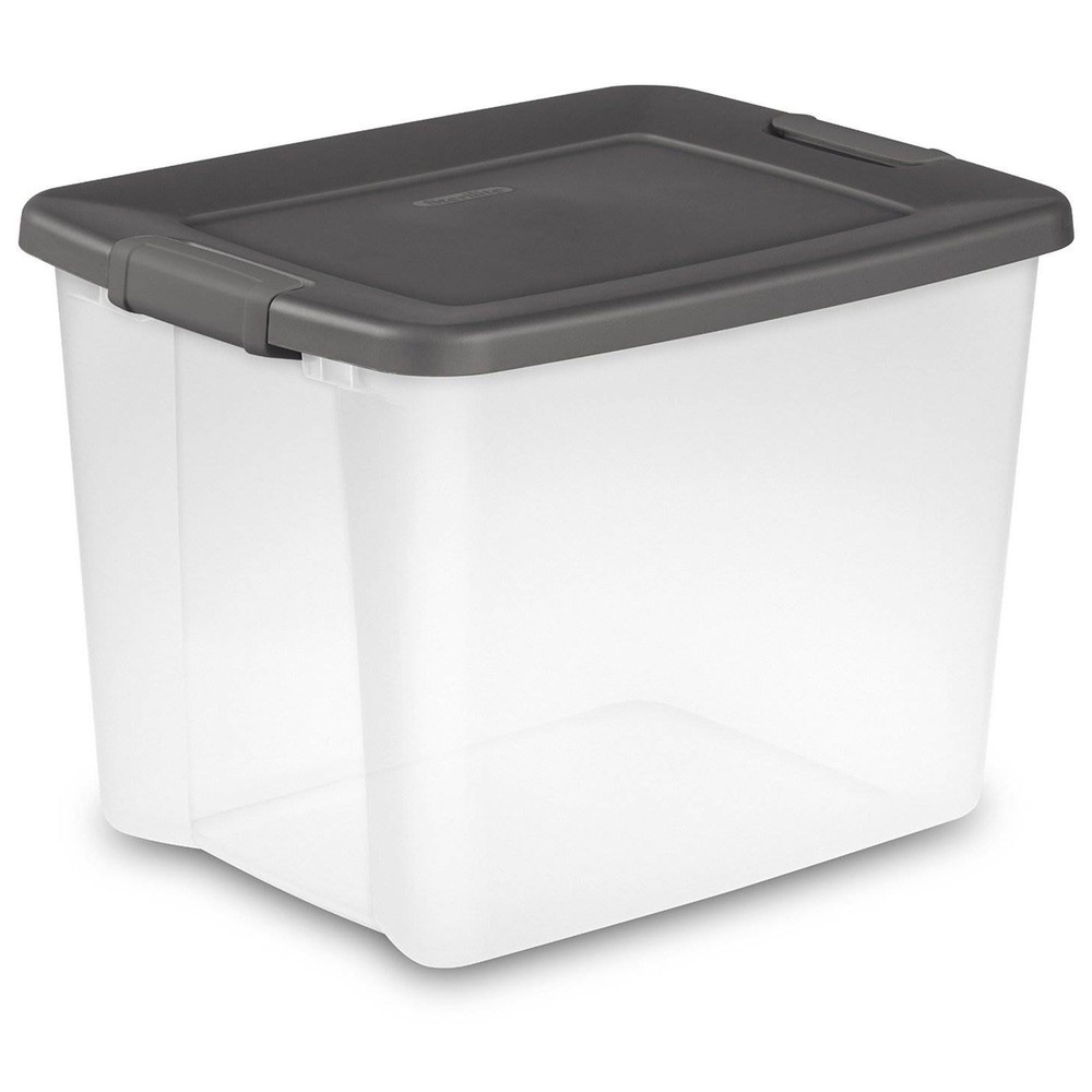 Sterilite ShelfTotes 50 Quart Clear Latched Plastic Storage Container, (6 Pack)
