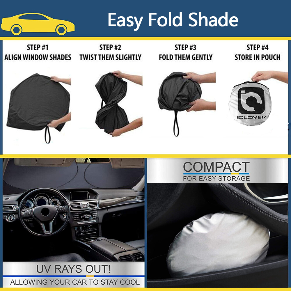 Foldable Car Front Rear Windshield Window Sun Shade Shield Cover Visor UV Block