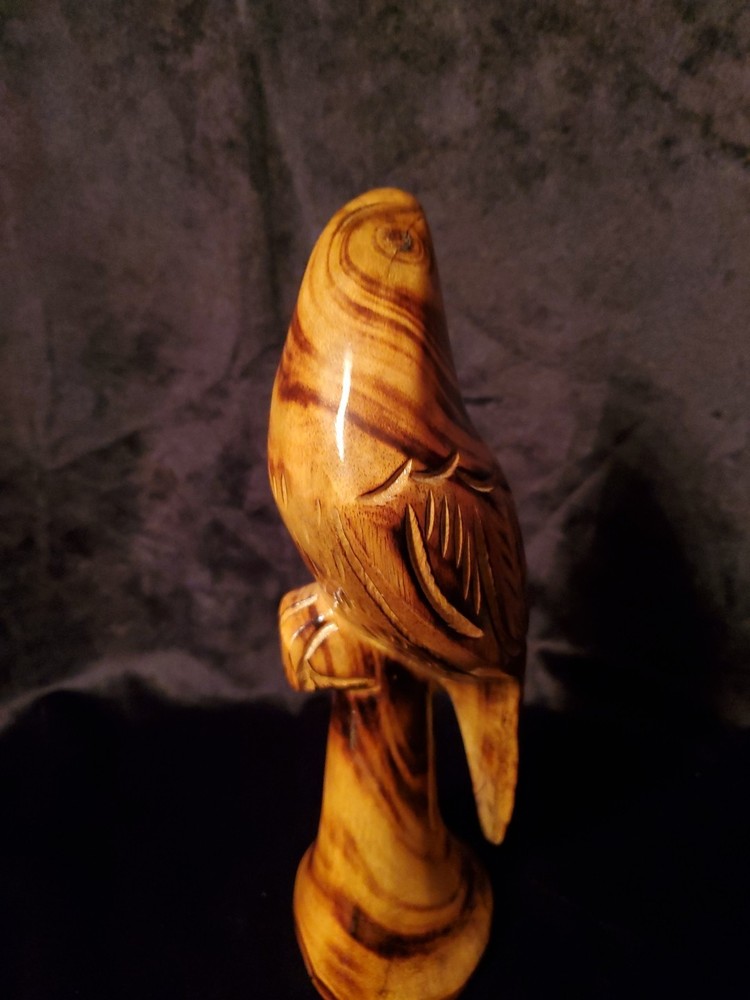 Wooden Statue Parrot 10" Tall
