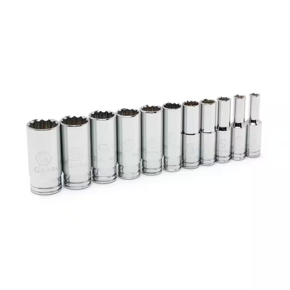 3/8 In. Drive SAE 12-Point Deep Socket Set (11-Piece)