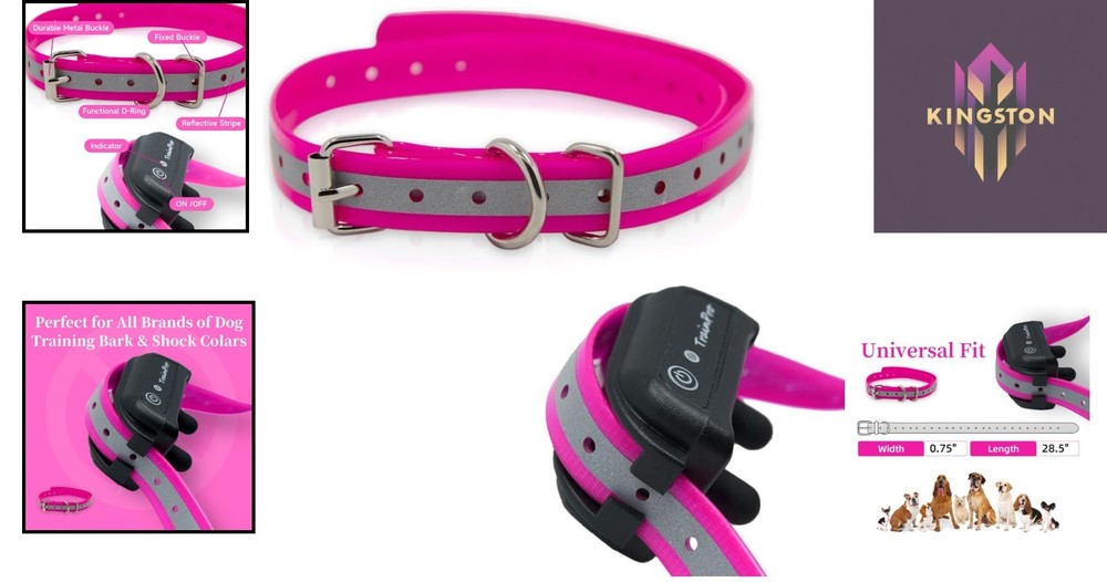 Durable 27.5” Adjustable Dog Training Collar Strap - Waterproof & Reflective