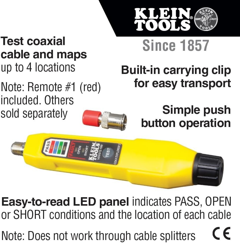 Klein Tools Coax Explorer 2 Cable Tester - Effortless Wire Tracing & Mapping