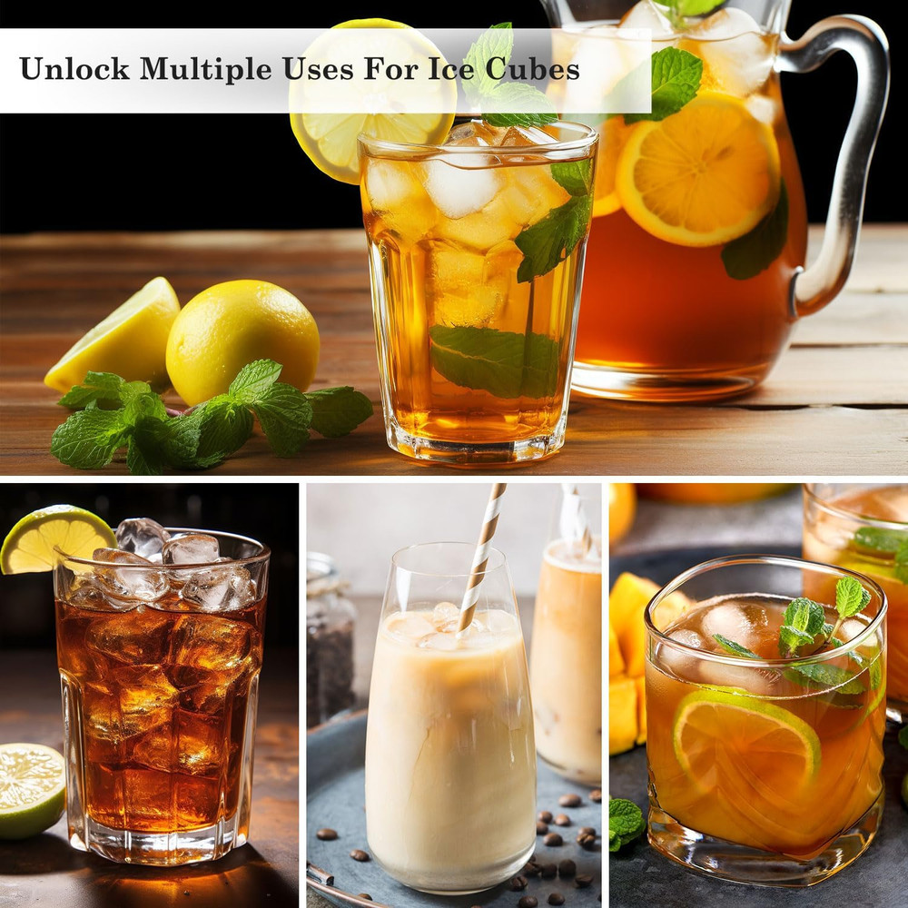 Small Ice Cube Tray for Freezer: Easy Release Ice Cube Maker - Plastic Stackabl