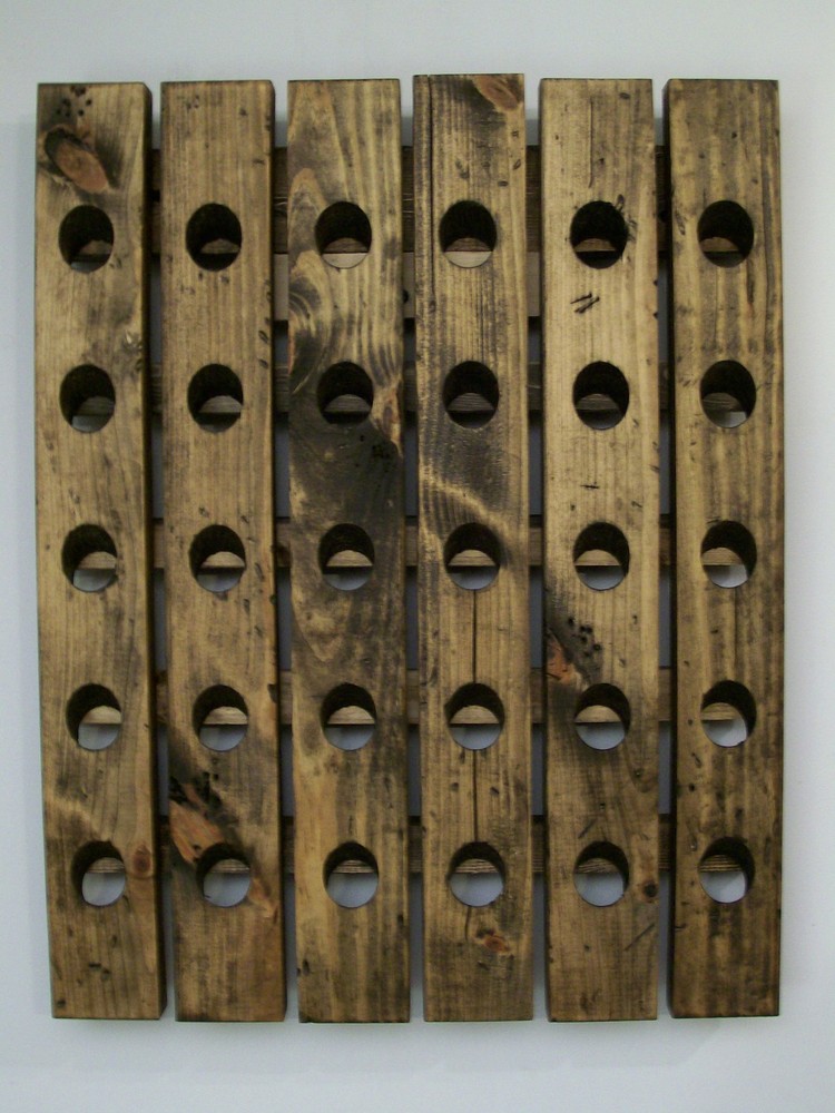 Wine Rack Wood Wall Mounted Riddling Rack Rustic and Distressed