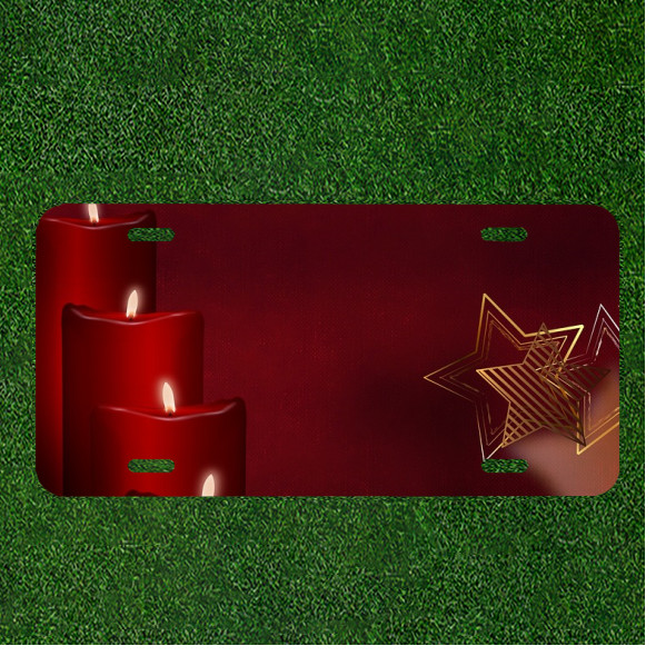 Custom Personalized License Plate Auto Tag With Candles And Stars Design