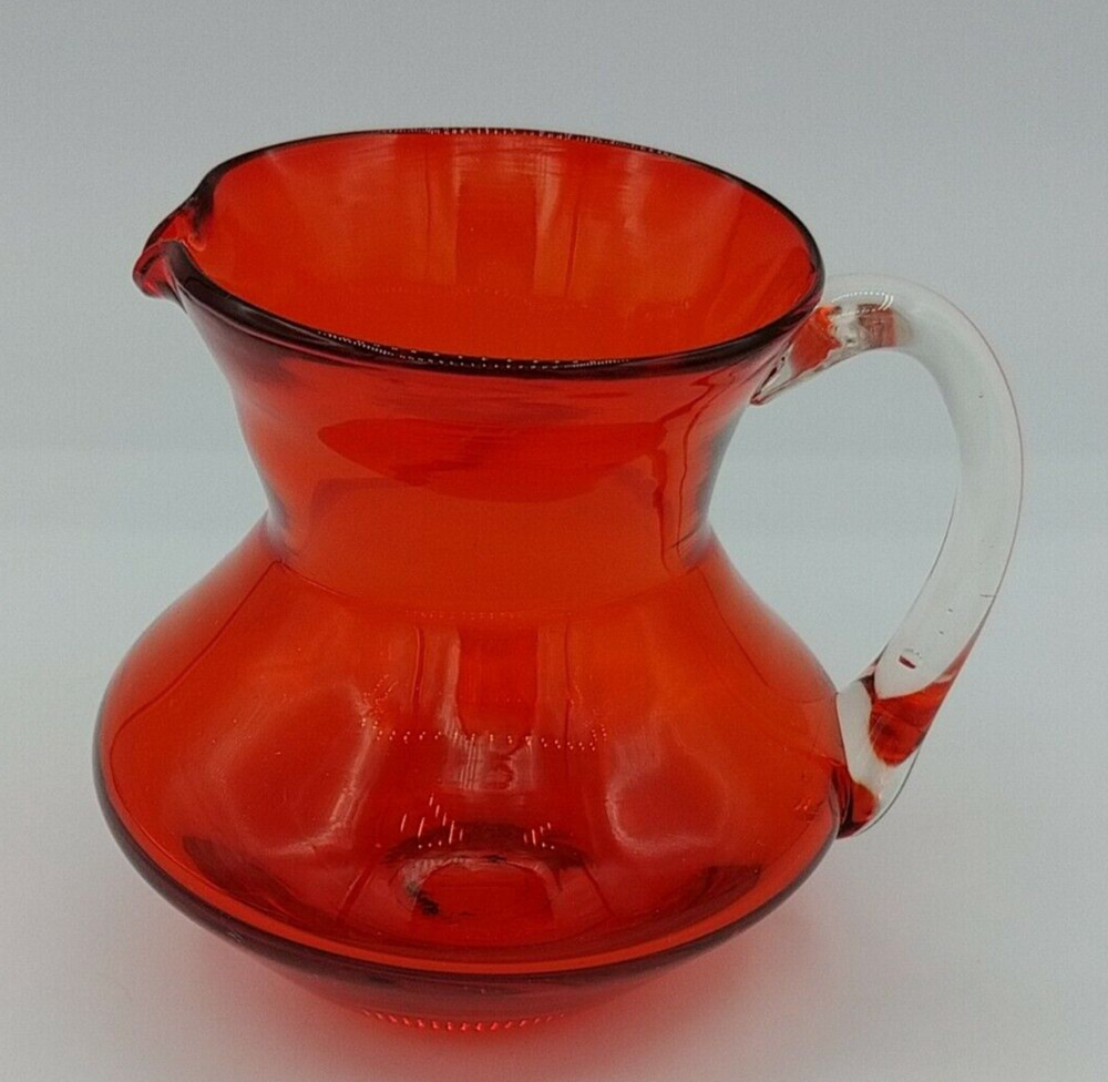 Pilgrim Creamer Red Orange 3 1/4" Tall